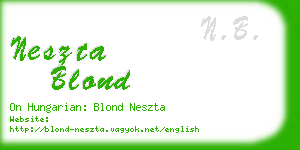 neszta blond business card